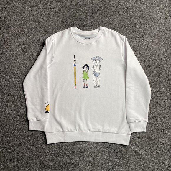 Anti Social Social Club White Sweatshirt With Cartoon Print - Picture 1 of 6